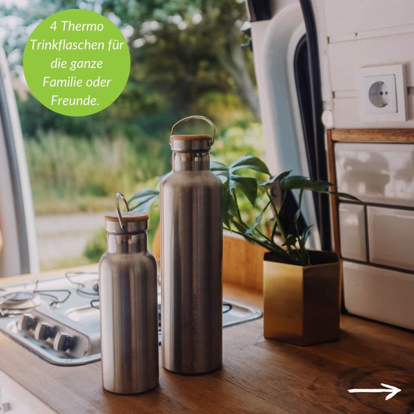 Thermosflasche aus Edelstahl - 0,5 oder 1 Liter - Hält 12 Std. warm –  samebutgreen